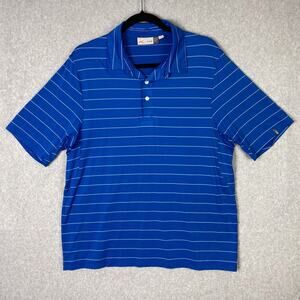 KJUS Mens L 52 Stripe Polo Short Sleeve Blue Golf Shirt UPF50+